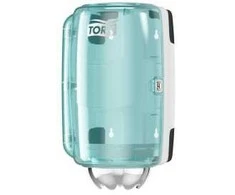 Popierinių rankšluosčių dozatorius TORK Reflex Mini M3, 191 x 180 x 321 mm, balta-turkio sp. (473167)