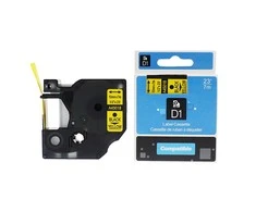 Pakaitalas Juostelė DYMO D1, 12 mm x 7 m, juoda ant geltonos