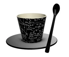 Puodelis su lėkštute ir šaukšteliu Itotal Math, 90ml