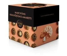 Pure Chocolate Šokoladiniai triufeliai PURE su marcipaninio kremo įdaru ir traškiu amaretti sausainių dekoru, 96g