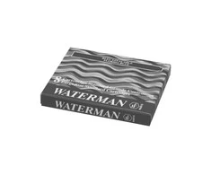 Rašalo kapsulės WATERMAN, 8 vnt., Juoda