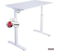 Reguliuojamo aukščio stalas SUN-FLEX®EASYDESK ELITE, elektrinis, vieno variklio, baltas rėmas, 120x60 cm baltas stalviršis