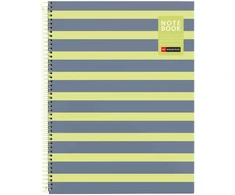 Sąsiuvinis su spirale APLI, A4, 80 lapų, langeliais, Lemon