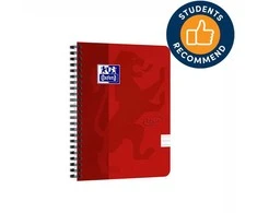 Sąsiuvinis su spirale OXFORD TOUCH, A5+, 70 lapų, linijomis, raudona sp.