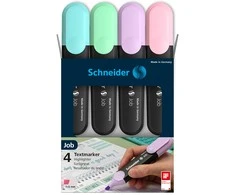 Teksto žymekliai SCHNEIDER JOB, 1-5 mm, 4 pastelinių spalvų rinkinys