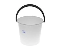 Bikuva.lt Kibiras, su plastikine rankena, 10 L, apskritas, balta sp.