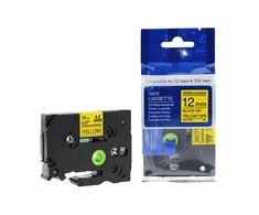 Pakaitalas Ženklinimo juostelė BROTHER TZE631, 12mm x 8m, juoda spalva geltoname fone