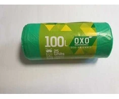 Šiukšlių maišai SORTEX, žali HDPE 100L 70x100cm 18 mkr 25vnt/rul.