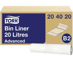 Šiukšlių maišai TORK B2, 20 L, 100 vnt., balti 204020
