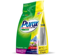 Skalbimo milteliai PUROX, universalūs, 43 skalbimai, 3kg