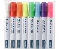 Skystos kreidos žymeklių rinkinys 8 vnt, EUROPEL, 1-6mm