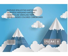 Smlt Dvipusis spalvotas kartonas , A4, 8 lapai, 170 g/m²