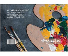Smlt Sąsiuvinis akvarelei , A4, 10 lapų, 200g/m²