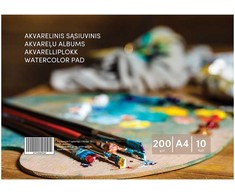 Smlt Sąsiuvinis akvarelei , A4, 10 lapų, 200g/m²