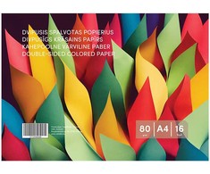 Smlt Spalvotas popierius, dvipusis, A4, 80 g/m², 16 lapų