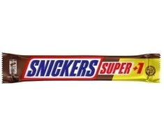 Šokoladinis batonėlis SNICKERS Super + 1, su nugos bei karamelės įdaru ir skrud. žemės rieš.,112,5g