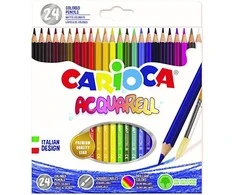 Spalvoti pieštukai CARIOCA, šešiabriauniai, akvareliniai, 24 vnt.