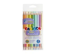 Spalvoti dvipusiai pieštukai CARIOCA Pastel, 12 vnt.