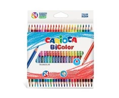 Spalvoti dvipusiai tribriauniai pieštukai CARIOCA BICOLOR, 24 vnt.