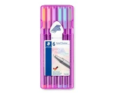 Spalvoti pasteliniai rašikliai STAEDTLER, 0,3 mm, 6 vnt.