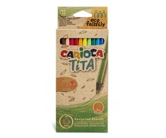 Spalvoti pieštukai CARIOCA TITA ECOFAMILY, 12 vnt.