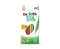Spalvoti pieštukai CARIOCA TITA, tribriauniai, 12 spalvų
