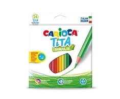 Spalvoti pieštukai CARIOCA TITA, tribriauniai, 24 spalvos