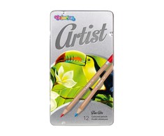 Spalvoti pieštukai COLORINO Artist 12 spalvų, metalinėje dėžutėje