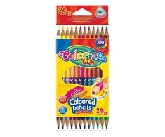 Spalvoti pieštukai dvipusiai, tribriauniai, COLORINO, 12 vnt., 24 spalvų.