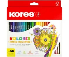 Spalvoti pieštukai KORES KOLORES Mandala, trikampiai, 50 vnt.