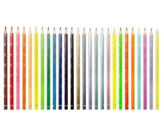 Spalvoti pieštukai KORES KOLORES STYLE, tribriauniai, 3mm, 26 spalvos (6 metalizuotos, 4 pastelinės
