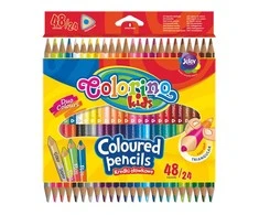 Spalvoti pieštukai, tribriauniai, dvipusiai Colorino Kids, 24vnt./48 spalvų