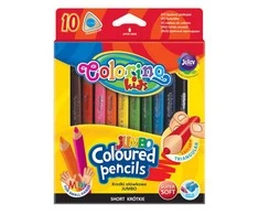 Spalvoti pieštukai, tribriauniai, stori JUMBO COLORINO, 10 spalvų