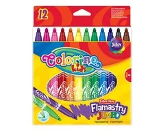 COLORINO KIDS nuplaunami flomasteriai Jumbo, 12 sp., 14113PTR