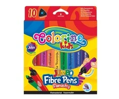 Stori tribriauniai flomasteriai Jumbo COLORINO, 10 spalvų