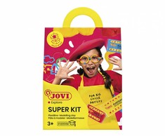 SUPER rinkinys Jovi: Plastilinas 3 blokeliai x 50 gr + 6 formelės ir 1 volelis plastilinui