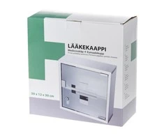 Tammer Brands Metalinė pirmosios pagalbos spintelė su stiklinėmis durelėmis, pilka sp.
