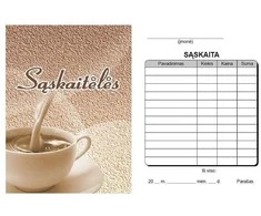 Technoinform Užsakymų knygutė kavinėms Sąskaita be viršelio, 70x100 mm, 80 psl., savikopijuojantys, primas lapas baltas, antras - geltonas
