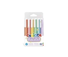 Teksto žymekliai CARIOCA, pasteliniai, 6 vnt.
