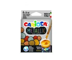 Tempera dažai CARIOCA Metallic, 6 spalvos, 25 ml