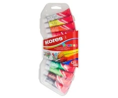 Tempera dažai KORES, 12 ml tubelėse, 12 spalvų rinkinys