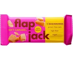 KNYGA The Beginnings Avižų batonėlis FLAPJACK su karamele, veganiškas, 60 g