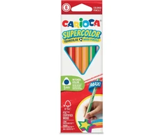 Tribriauniai spalvoti pieštukai CARIOCA SUPERCOLOR MAXI, 6 vnt.