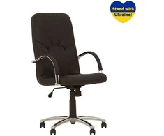 Vadovo kėdė NOWY STYL MANAGER STEEL Chrome, oda, SP-A, juoda sp.