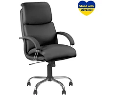 Vadovo kėdė NOWY STYL NADIR STEEL Chrome, juodos sp. odos imitacija