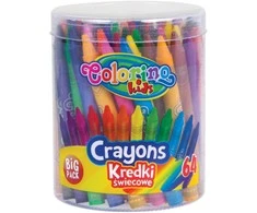 Vaškinės kreidelės 64 spalvų Colorino Kids kibirėlyje