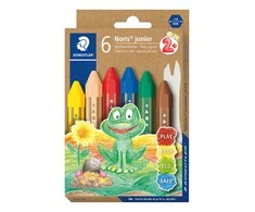 Vaškinės kreidelės STAEDTLER Noris Junior, 6 vnt.