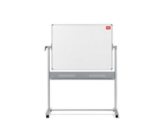 Dvipusė vartoma emaliuota magnetinė lenta NOBO 120x150 cm, mobilus stovas, balta sp.