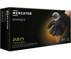 Mercator Medical Viekartinės pirštinės MERCATOR Powergrip, nitrilinės, juodos, L dydis, 50 vnt