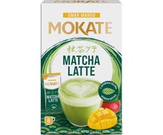 Žaliosios arbatos gėrimas MOKATE latte matcha ir mango skonio, 6 x 14g
